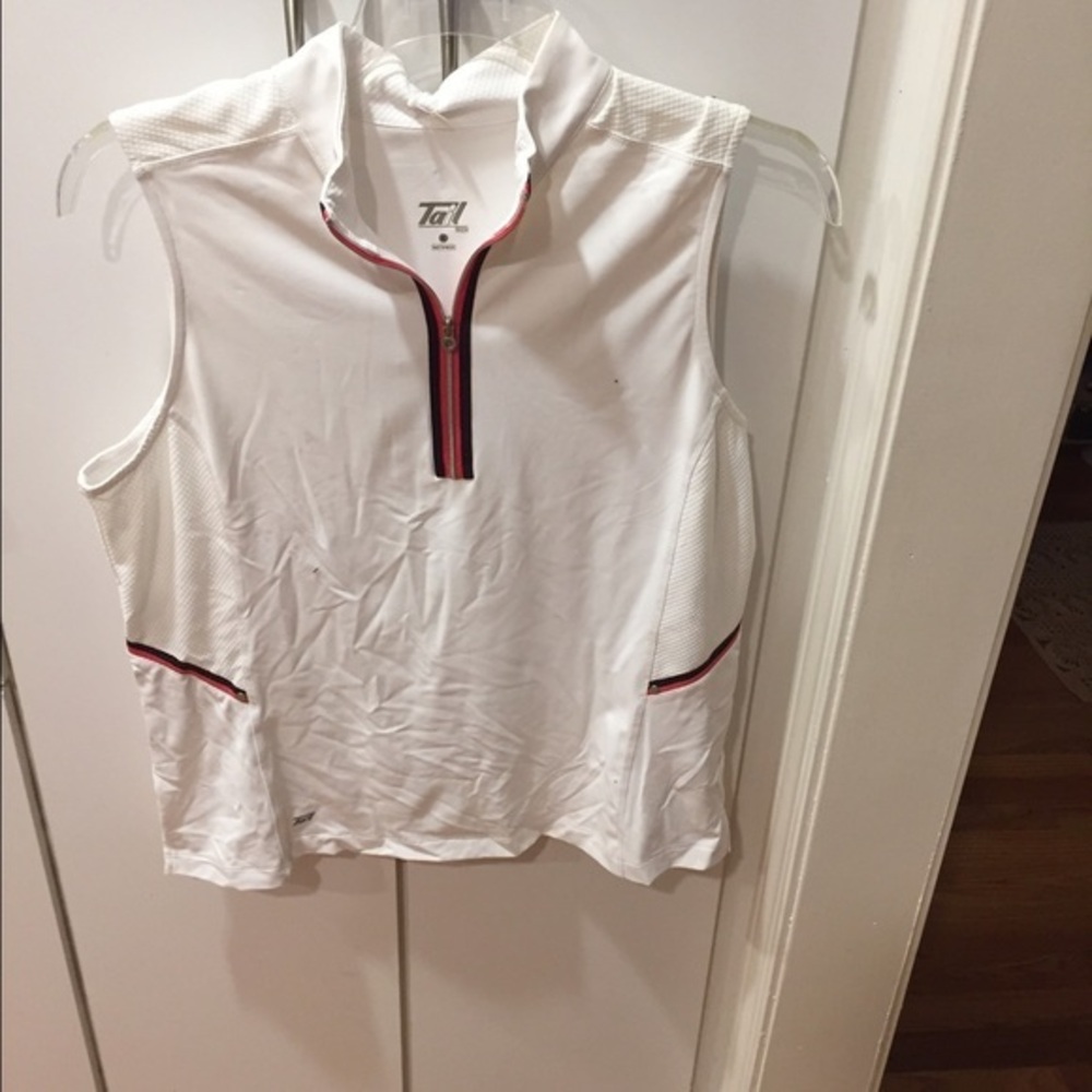 Tail Tech Sleeveless 1/4 Zip White Top - XL NWT